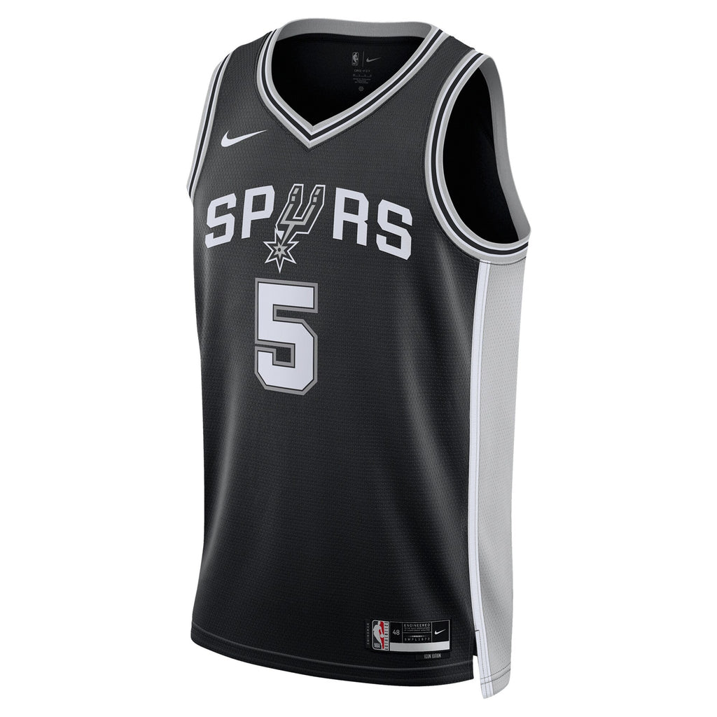 San Antonio Spurs Icon Swingman Jersey - Black - Stephon Castle