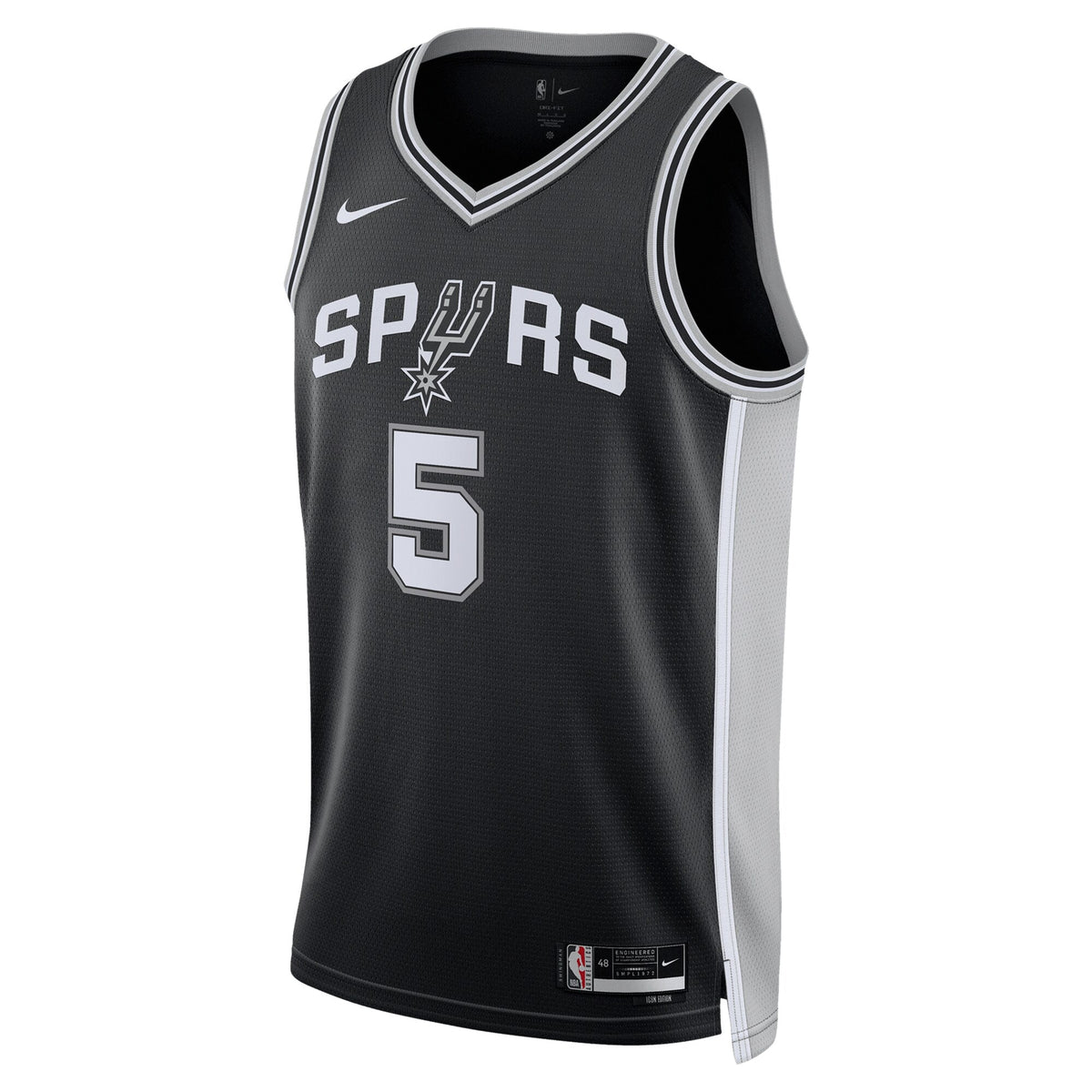 San Antonio Spurs Icon Swingman Jersey - Black - Stephon Castle