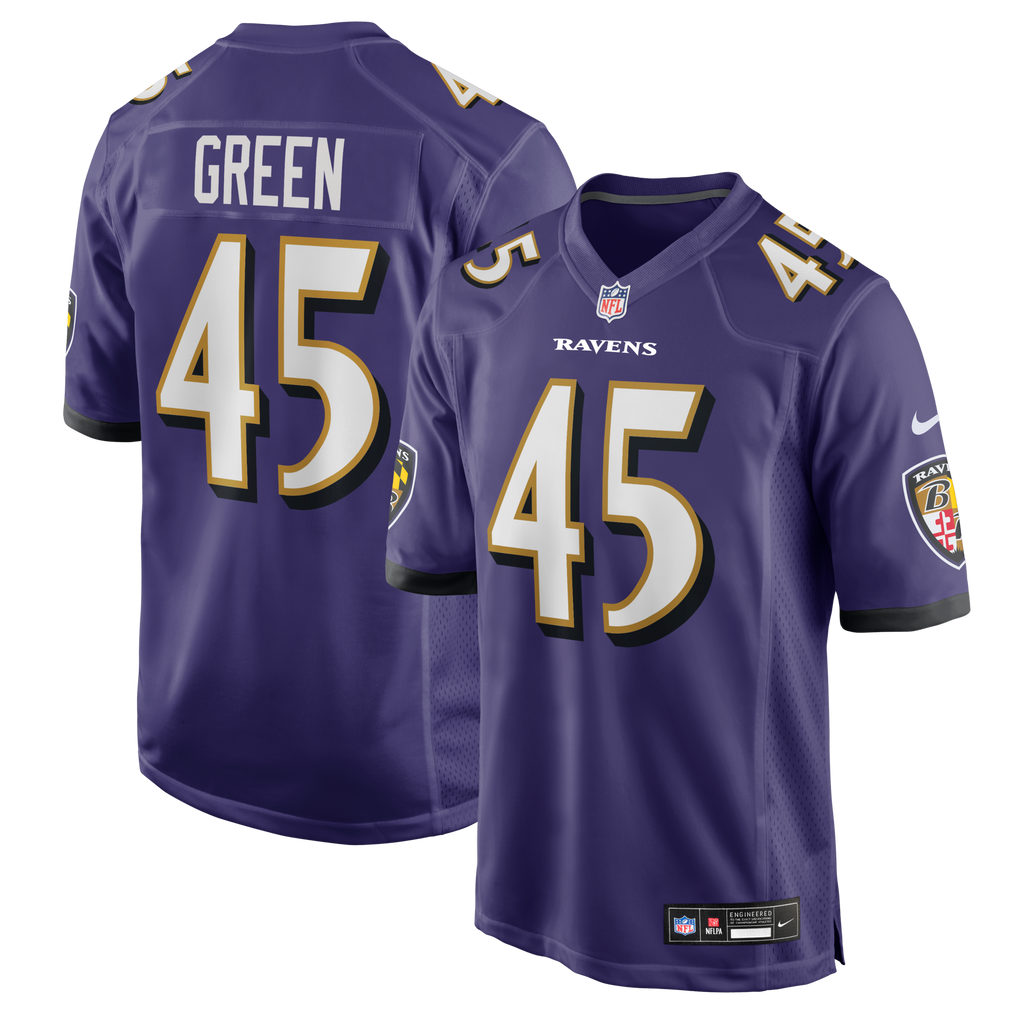 Baltimore Ravens Mike Green Purple Team Game Jersey