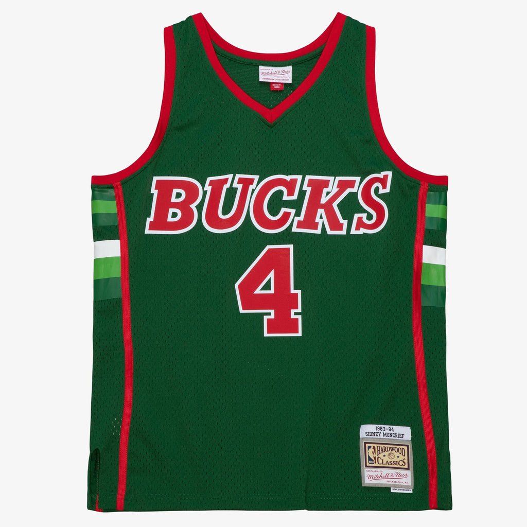 Milwaukee Bucks Sidney Moncrief 1983 Dark Authentic Jersey - Burgundy/Green