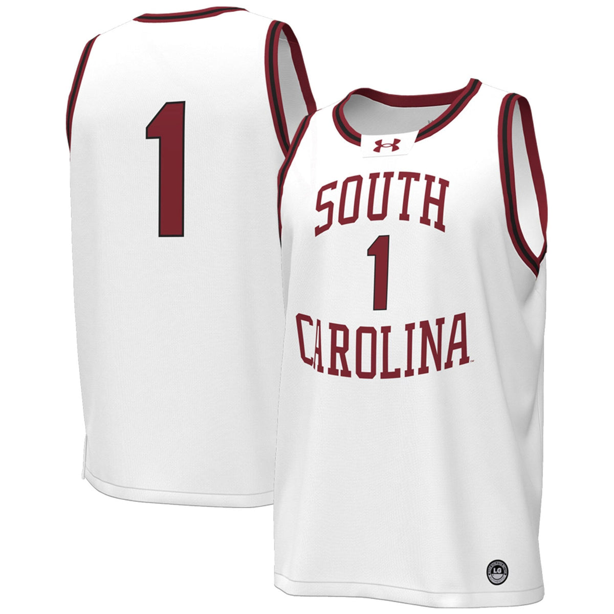 #1 South Carolina Gamecocks Throwback Replica Basketball Jersey - White