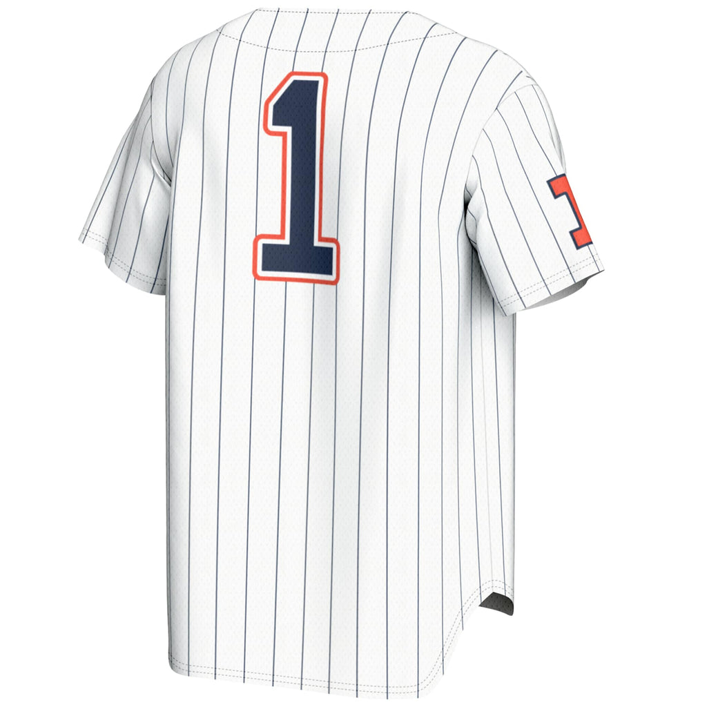 #1 Illinois Fighting Illini Lightweight Baseball Jersey - White