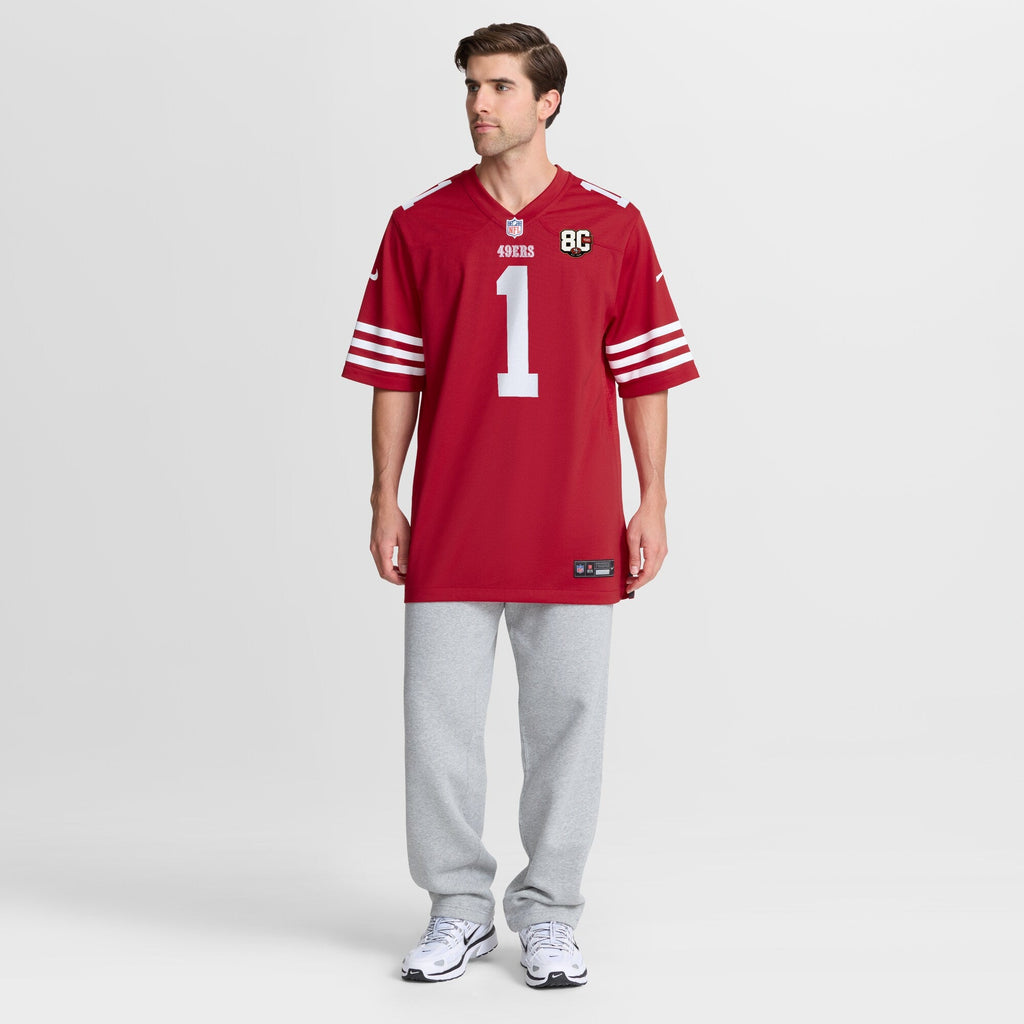 San Francisco 49ers Ricky Pearsall Scarlet 80th Anniversary Game Jersey