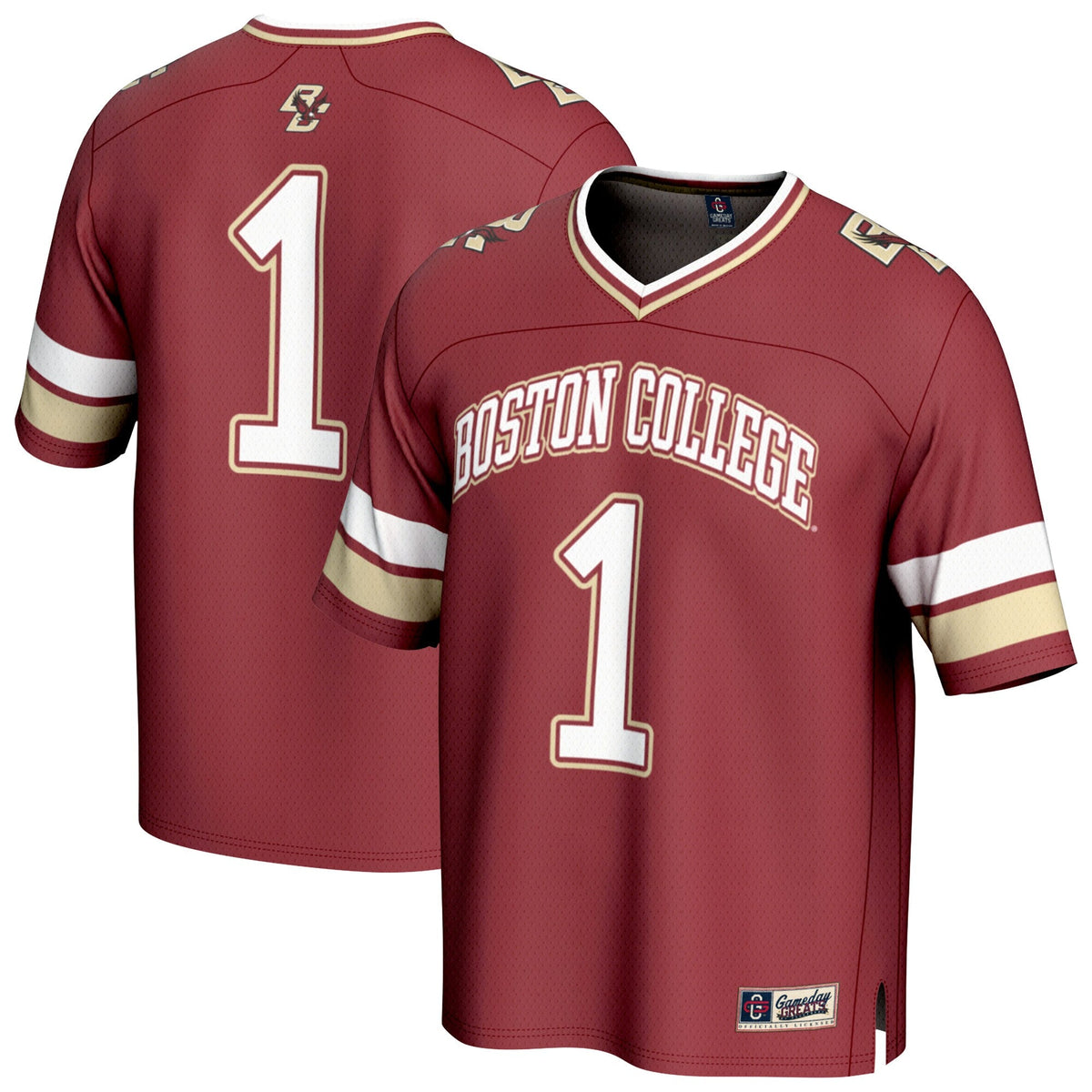 #1 Boston College Eagles Lightweight Collegiate Football Fashion Jersey - Maroon