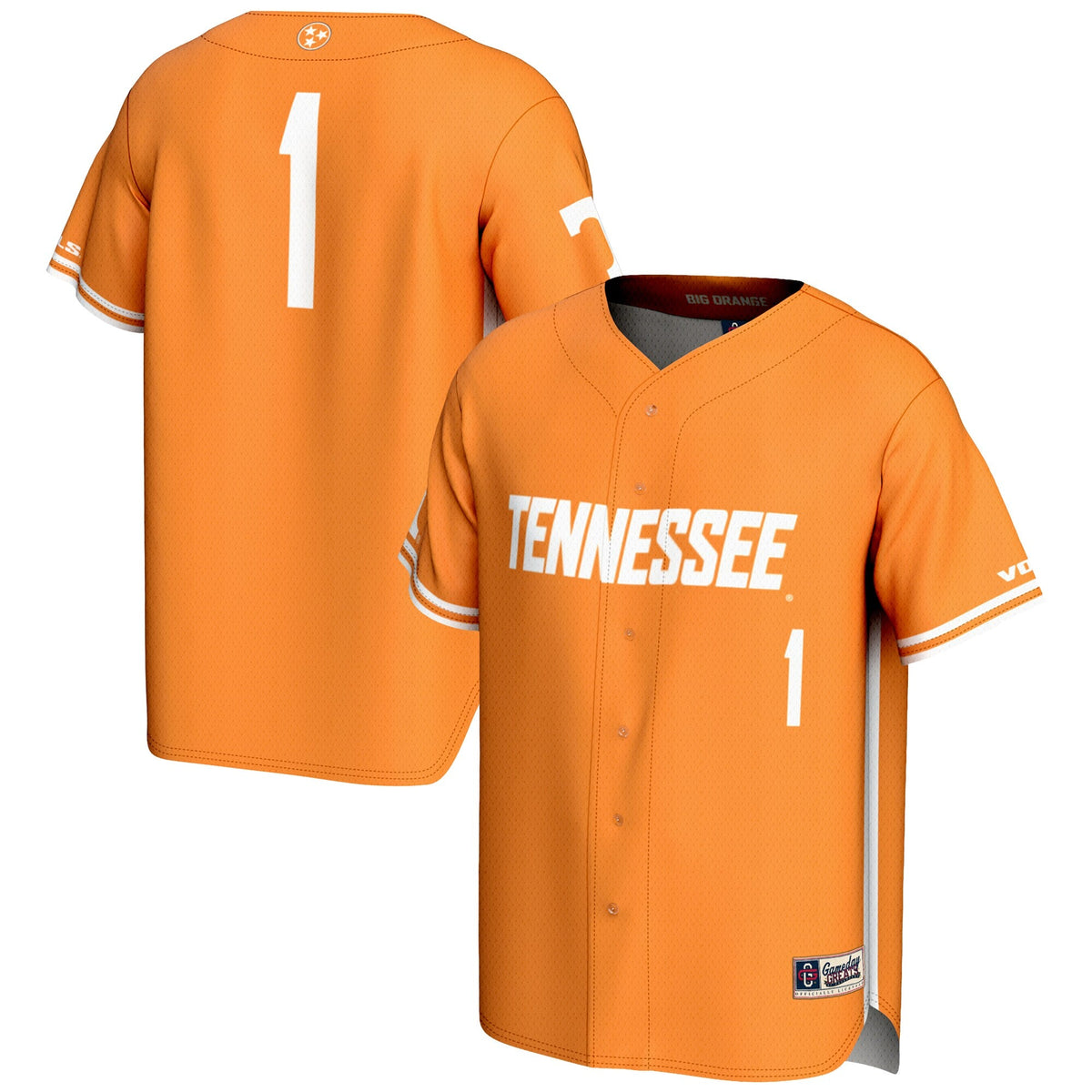 #1 Tennessee Orange Tennessee Volunteers Lightweight Baseball Jersey
