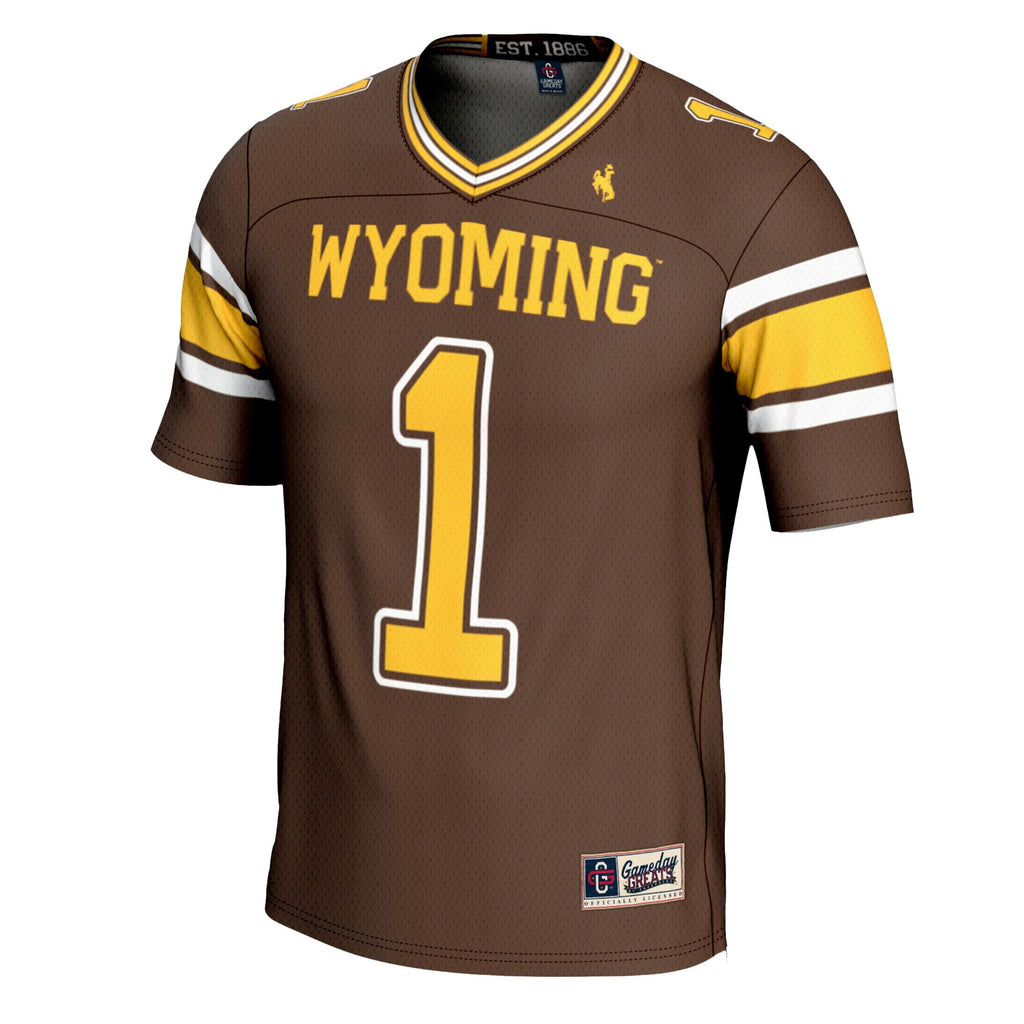 #1 Wyoming Cowboys Football Jersey - Brown