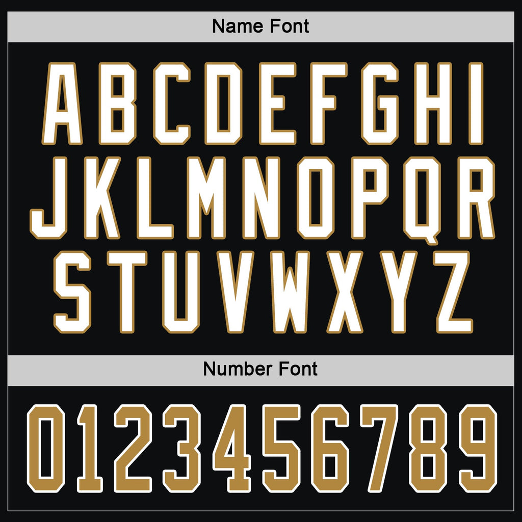 Custom Hockey Jersey - Black Old Gold-White