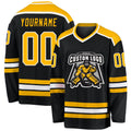 Custom Hockey Jersey - Black Gold-White