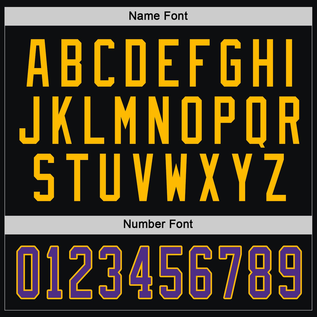 Custom Hockey Jersey - Black Purple-Gold