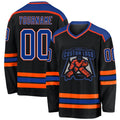 Custom Hockey Jersey - Black Royal White-Orange