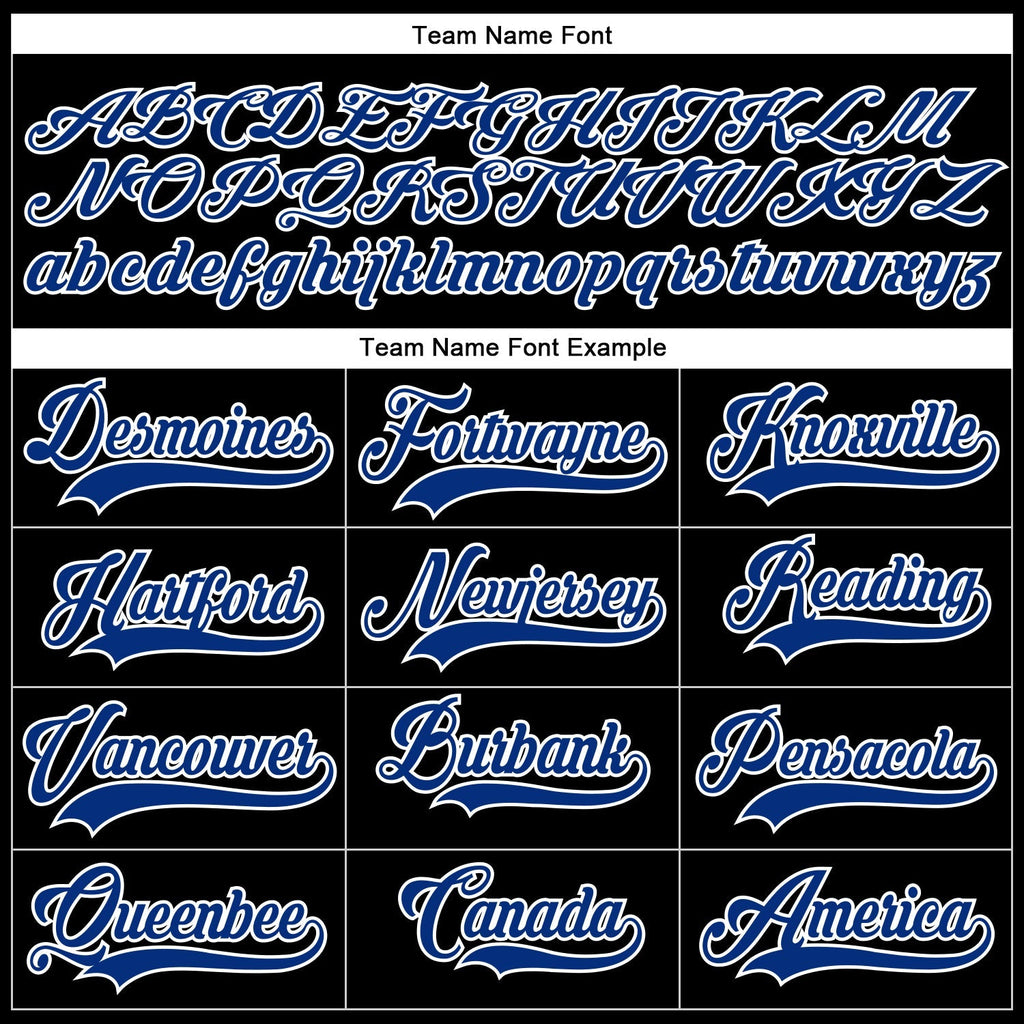 Custom Hockey Jersey - Black Royal-White Lace Neck