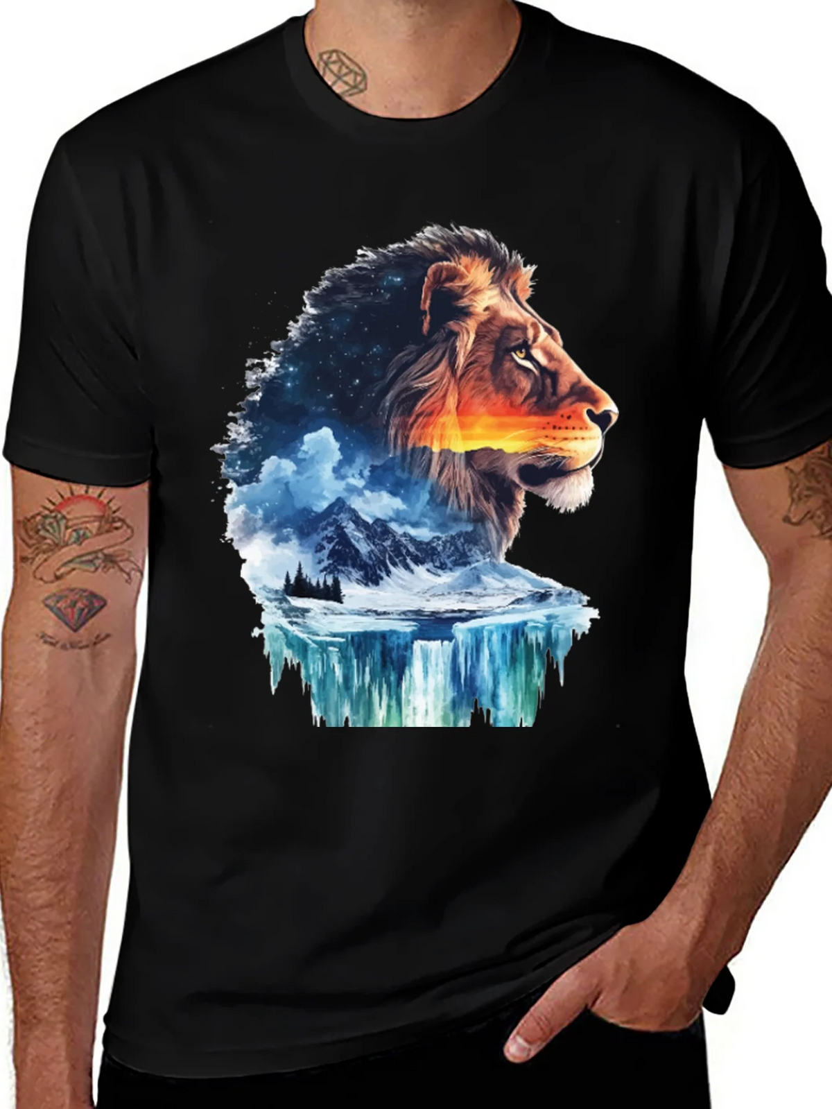 Lion Nature T-Shirt - Mens Graphic Tee