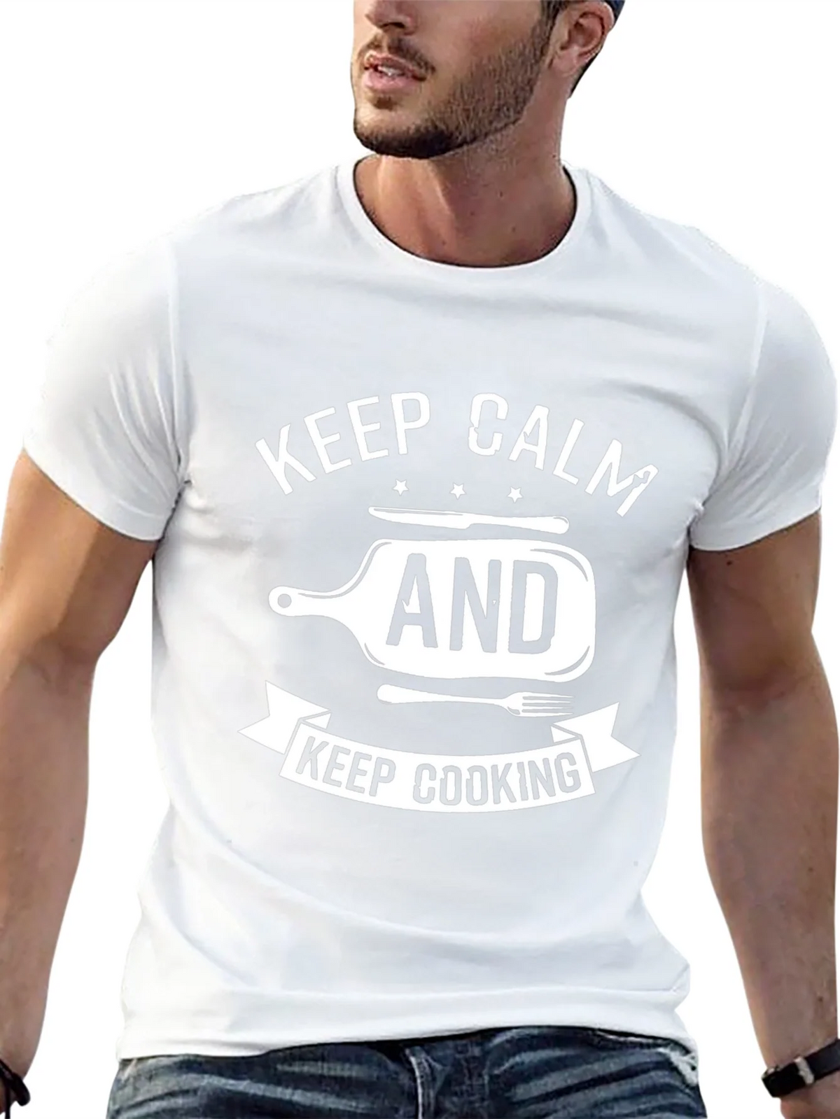 Keep Calm and Keep Cooking T-Shirt - Black