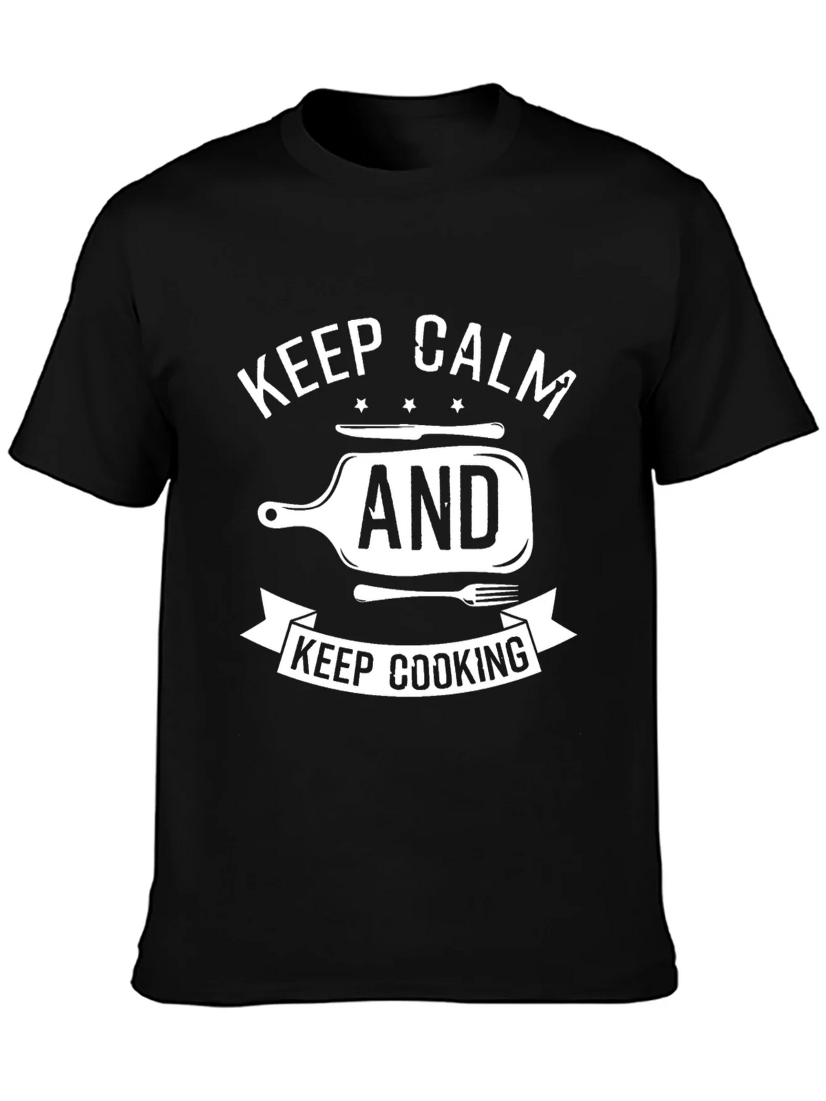 Keep Calm and Keep Cooking T-Shirt - Black