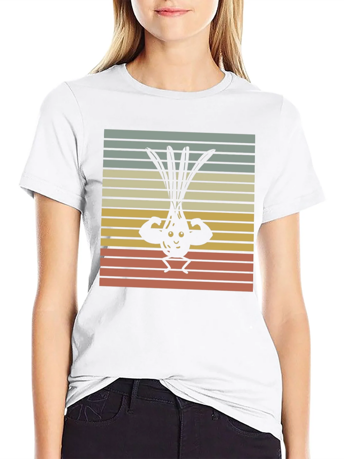 Funny Buff Onion T-Shirt - Retro Vegetable Gym Tee