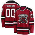 Custom Hockey Jersey - Maroon White-Black