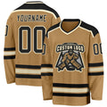 Custom Hockey Jersey - Old Gold Black-Cream