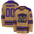 Custom Hockey Jersey - Old Gold Purple-Black