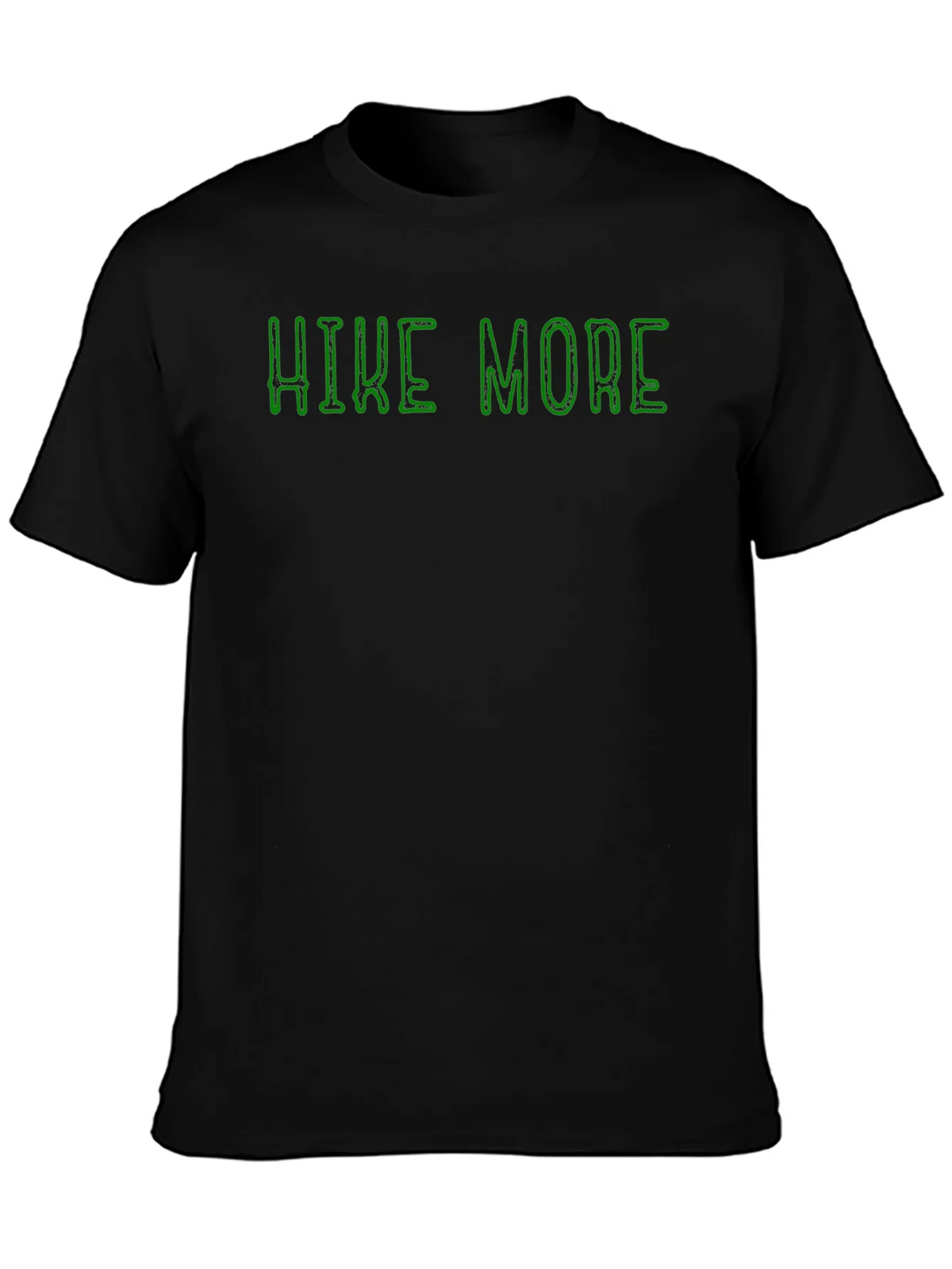 Hike More Black Cotton Graphic Tee