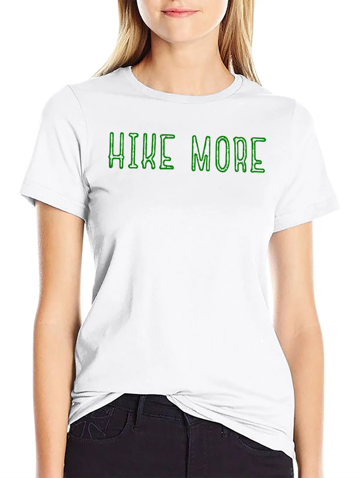 Hike More Black Cotton Graphic Tee