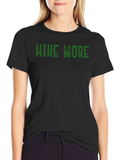 Hike More Black Cotton Graphic Tee