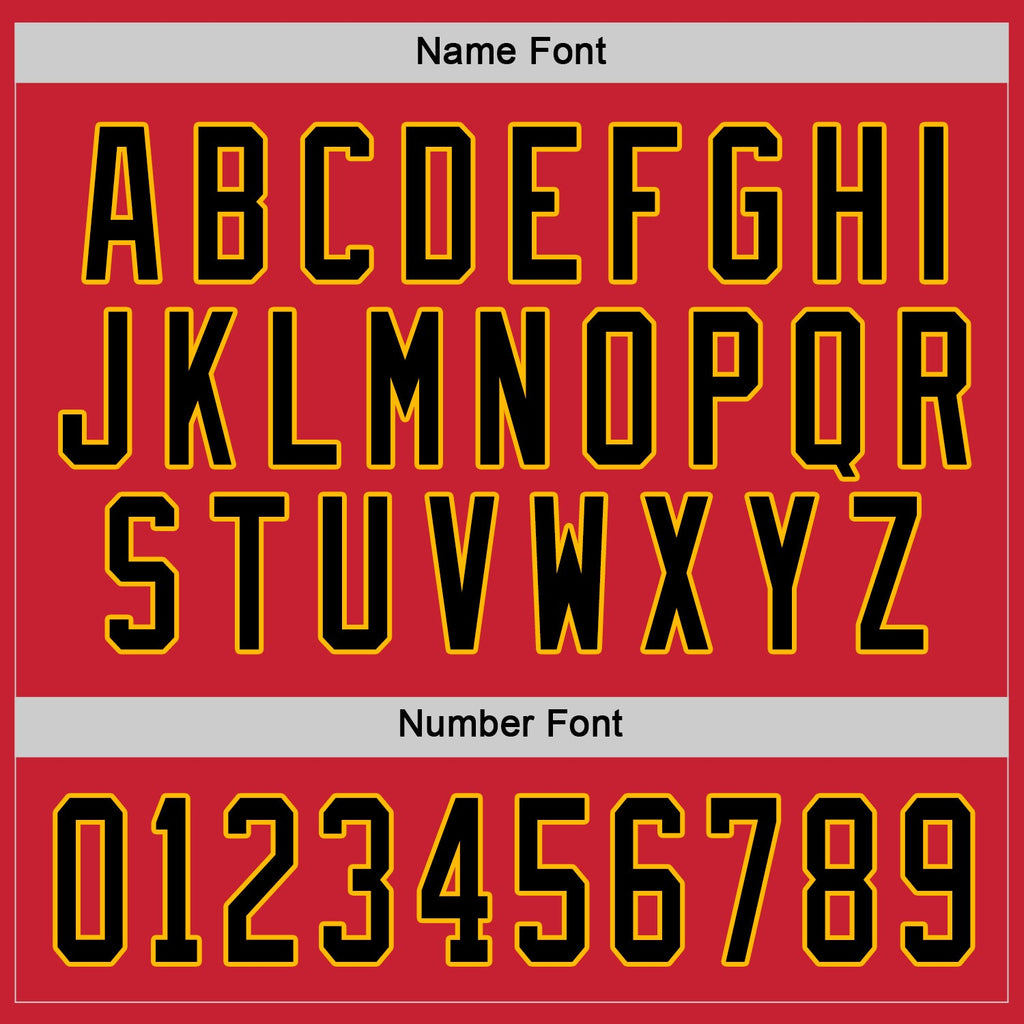 Custom Hockey Jersey - Red Black-Gold