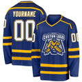 Custom Hockey Jersey - Royal White Navy-Gold
