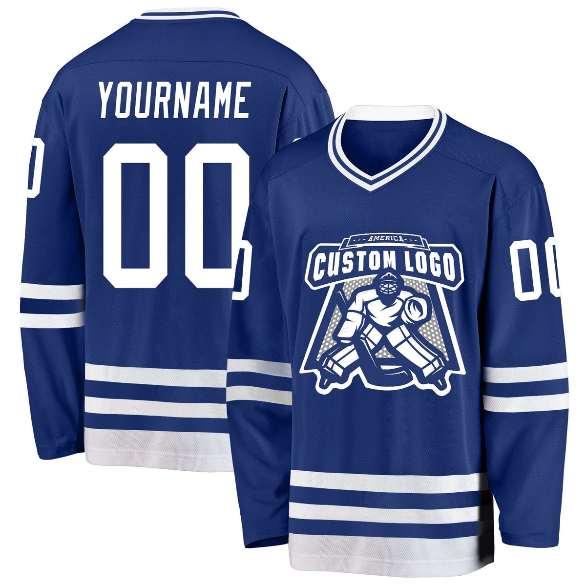 Custom Hockey Jersey - Royal White
