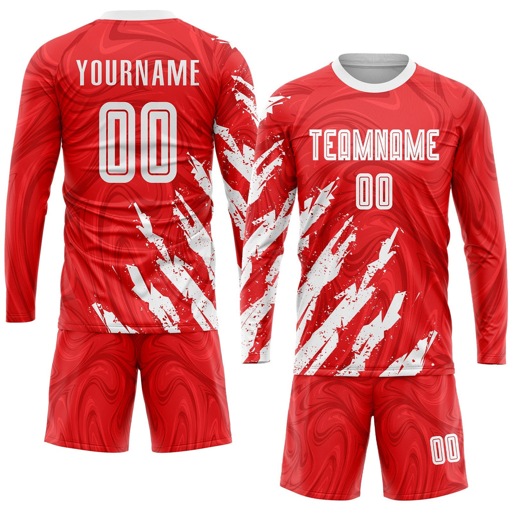 Custom Soccer Jersey - Red White Sublimation Uniform