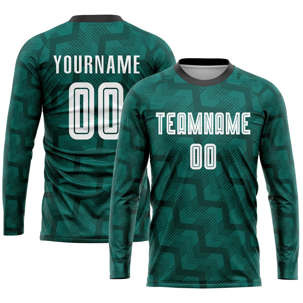 Custom Soccer Jersey - Green White-Black Sublimation Uniform