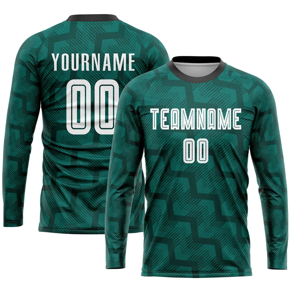 Custom Soccer Jersey - Green White-Black Sublimation Uniform