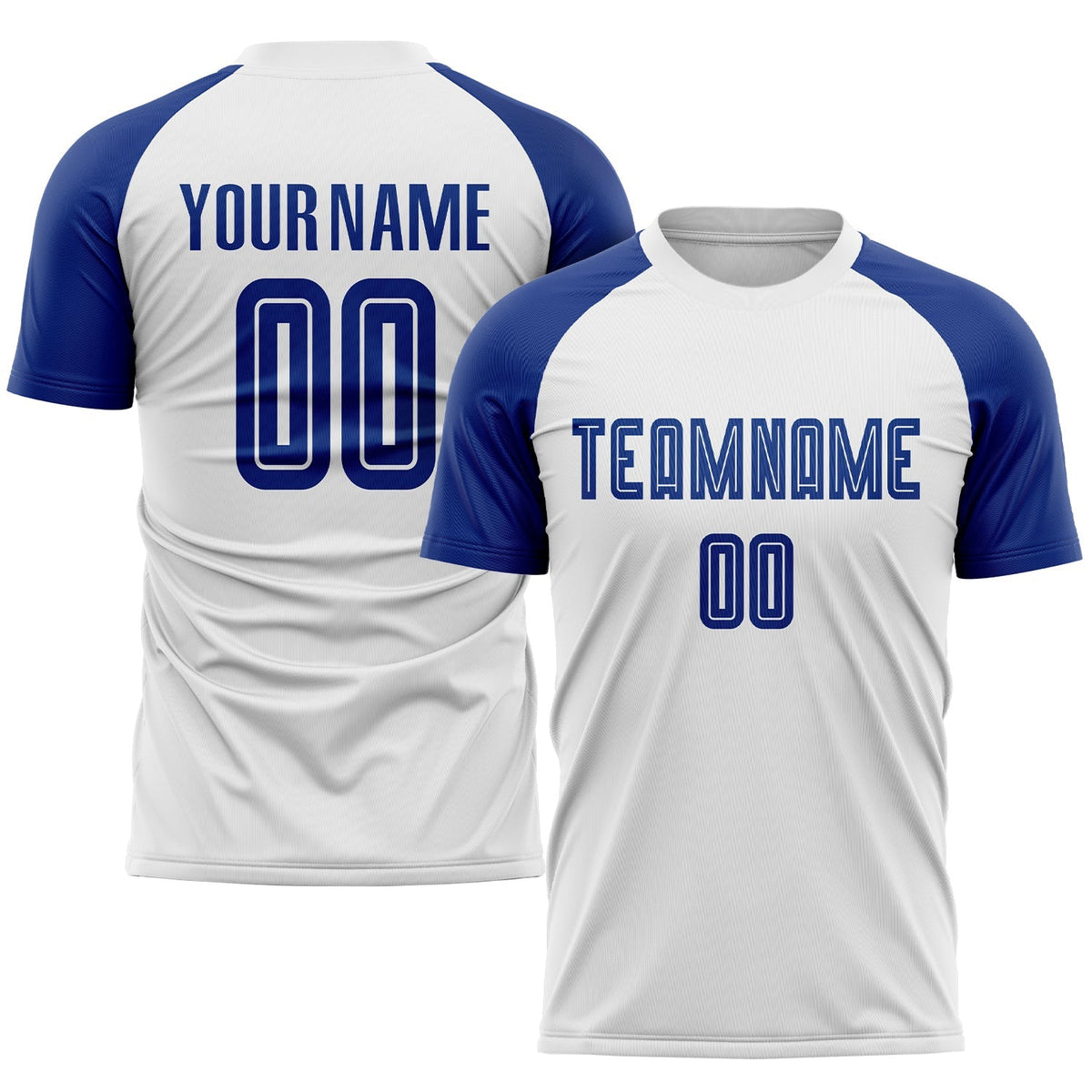Custom Soccer Jersey - White Royal Sublimation Uniform