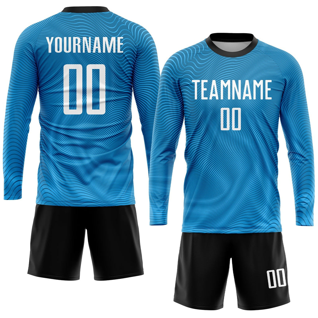 Custom Soccer Jersey - Light Blue White-Black Sublimation Uniform