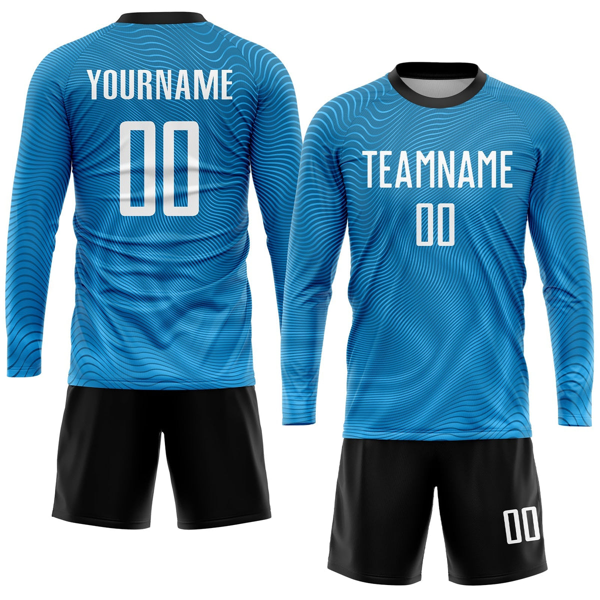 Custom Soccer Jersey - Light Blue White-Black Sublimation Uniform