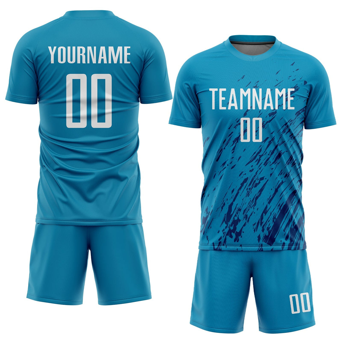 Custom Soccer Jersey - Panther Blue White-Black Sublimation Uniform