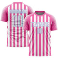 Custom Soccer Jersey - Pink White-Light Blue Sublimation Uniform