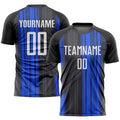 Custom Soccer Jersey - Black White-Royal Sublimation Uniform