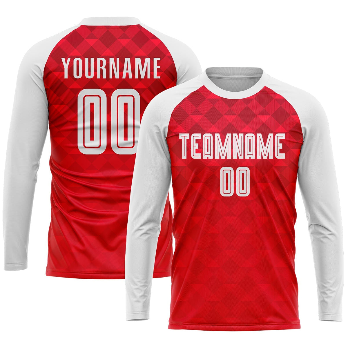 Custom Soccer Jersey - Red White Away Sublimation Uniform