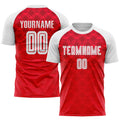 Custom Soccer Jersey - Red White Away Sublimation Uniform