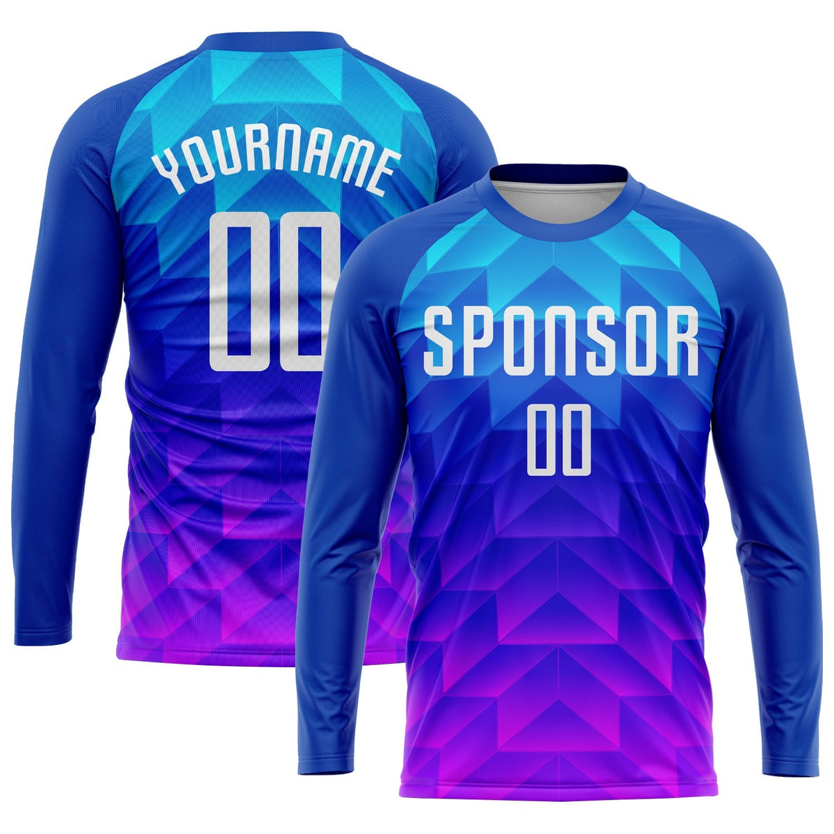 Custom Soccer Jersey - Royal White Light Blue-Hot Pink Sublimation Uniform