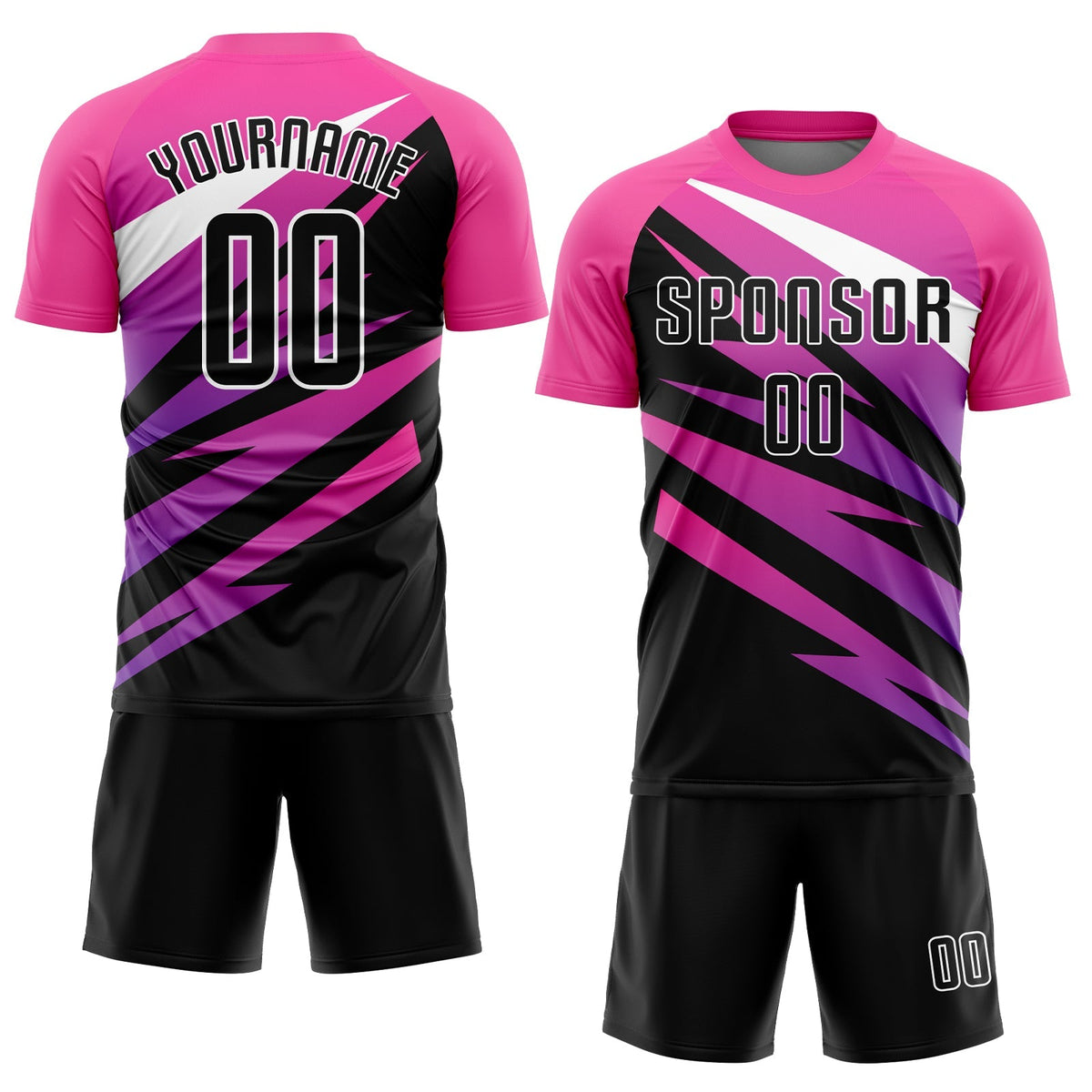 Custom Soccer Jersey - Pink Black-White Sublimation Uniform