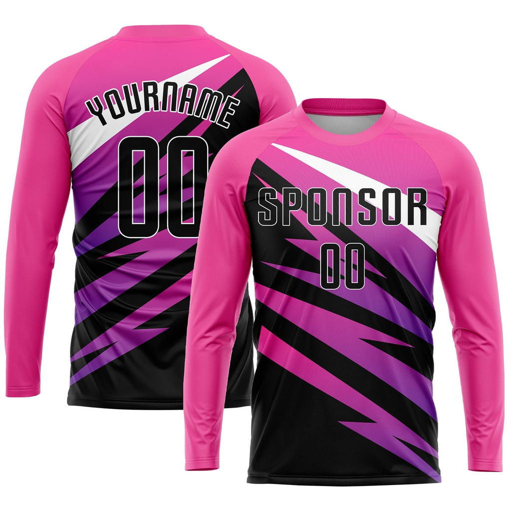 Custom Soccer Jersey - Pink Black-White Sublimation Uniform