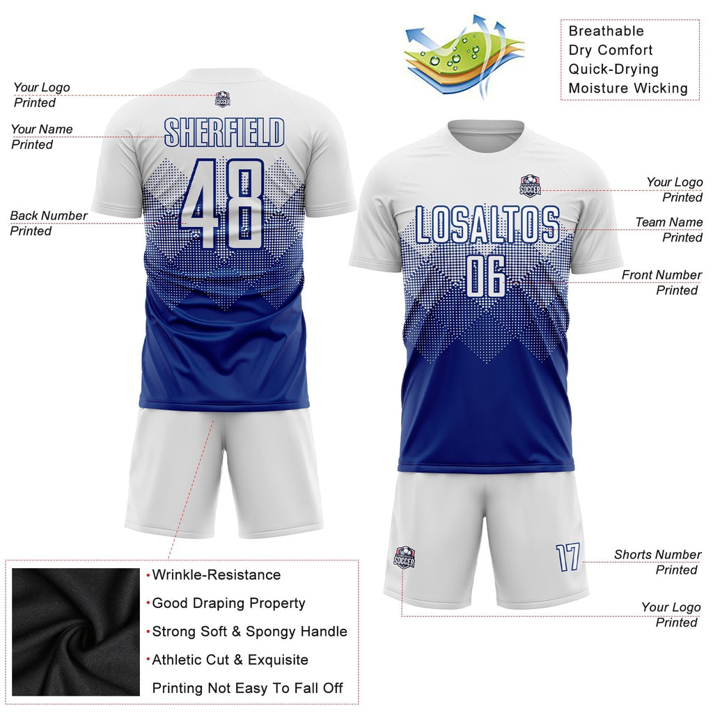 Custom Soccer Jersey - Royal White Sublimation Uniform