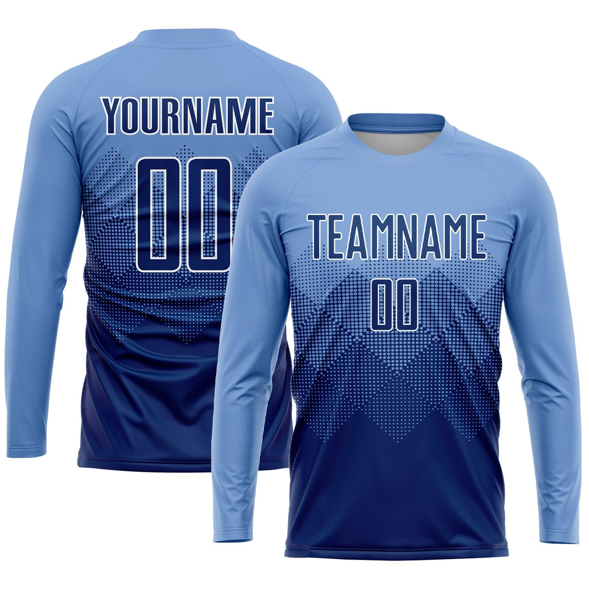 Custom Soccer Jersey - Light Blue Navy-White Sublimation Uniform
