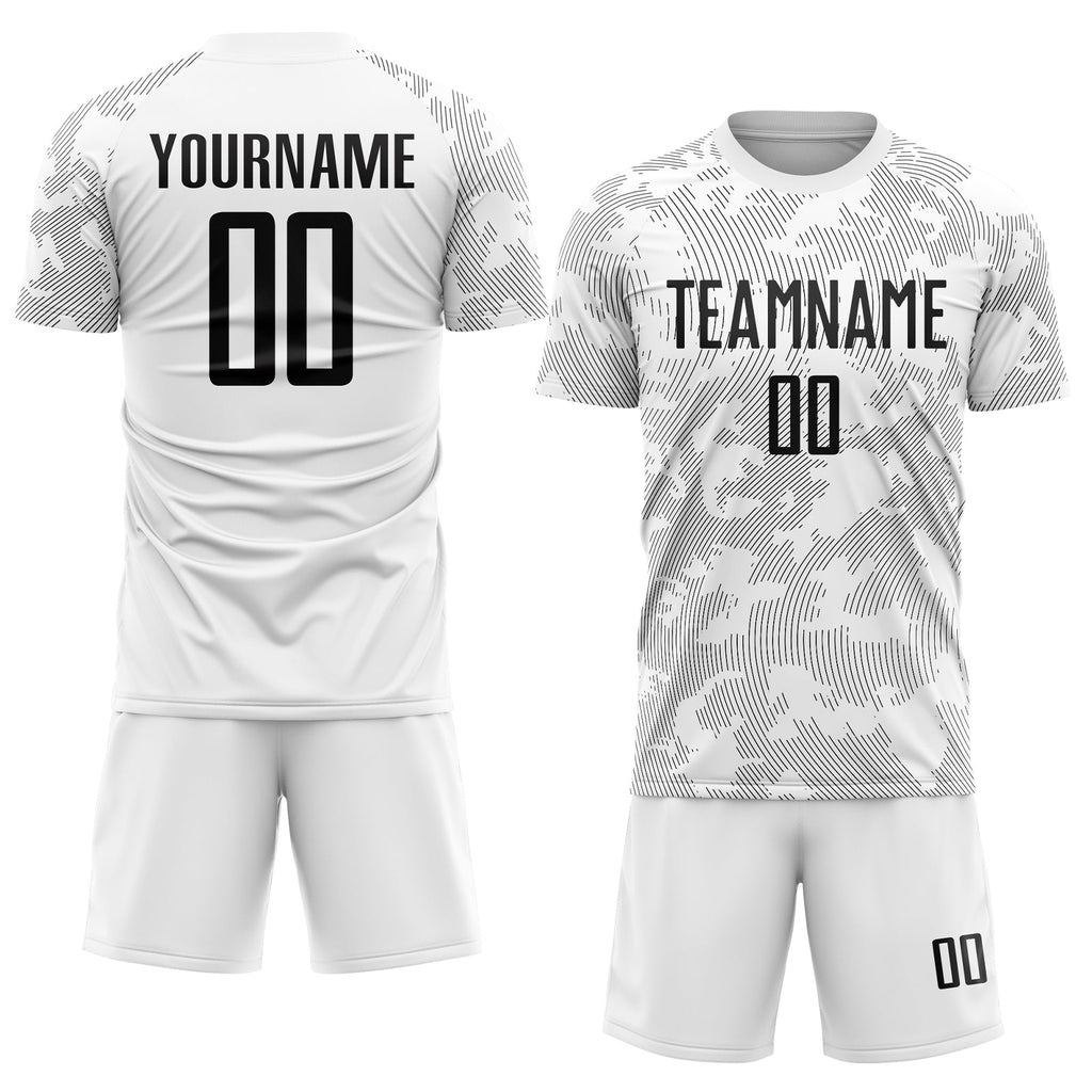 Custom Soccer Jersey - White Black Sublimation Uniform