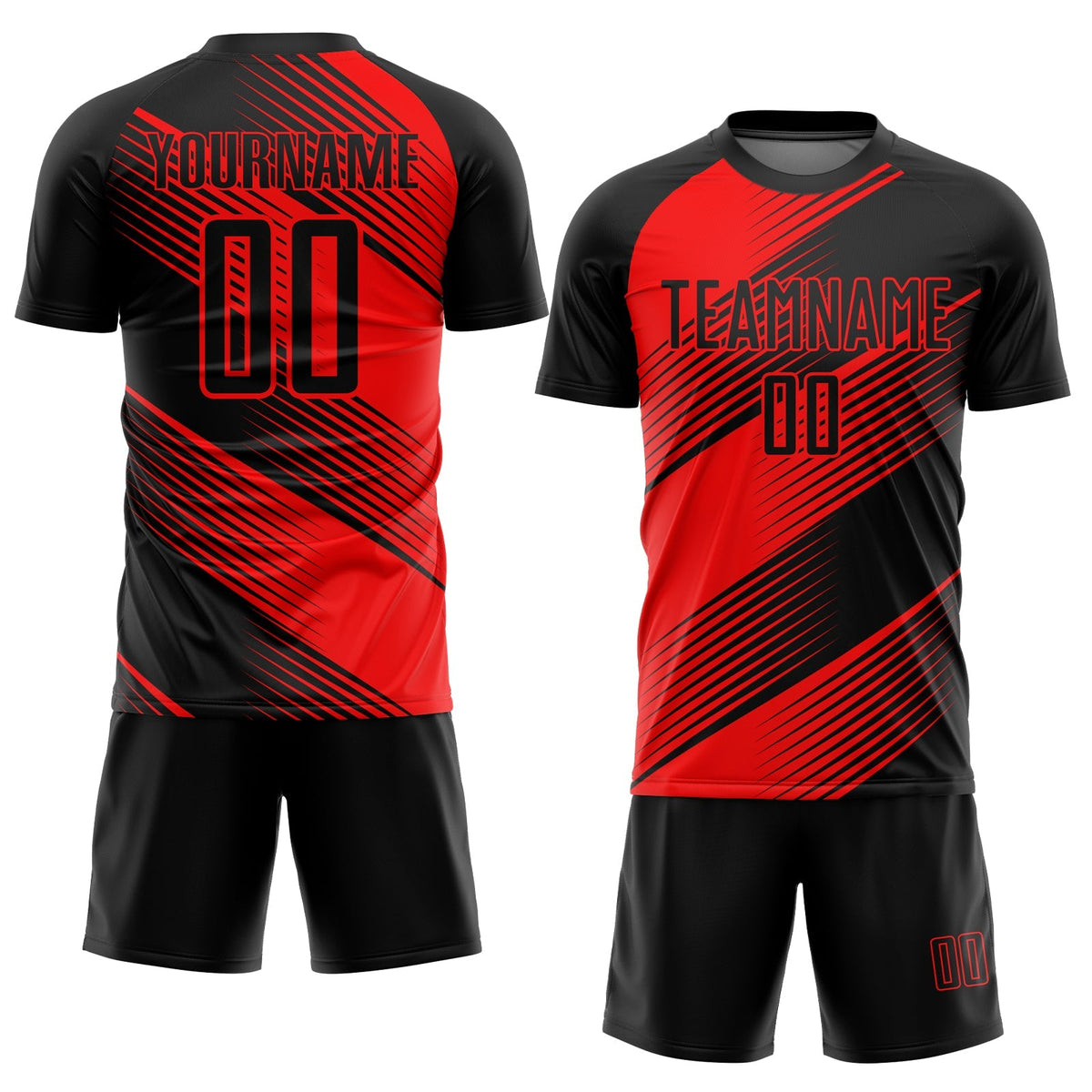 Custom Soccer Jersey - Red Black Sublimation Uniform