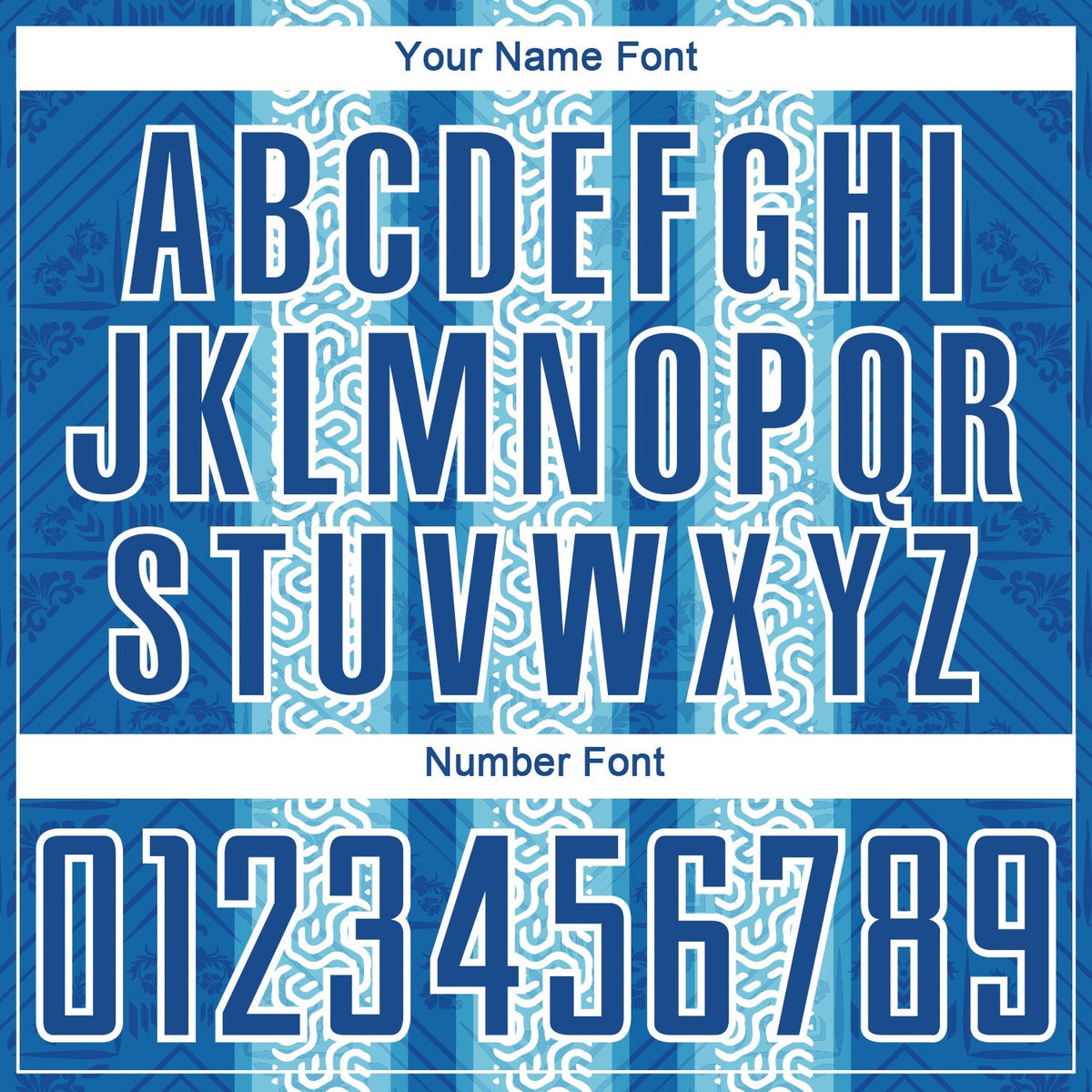 Custom Soccer Jersey - Blue Light Blue-White Ethnic Stripes Sublimation Uniform