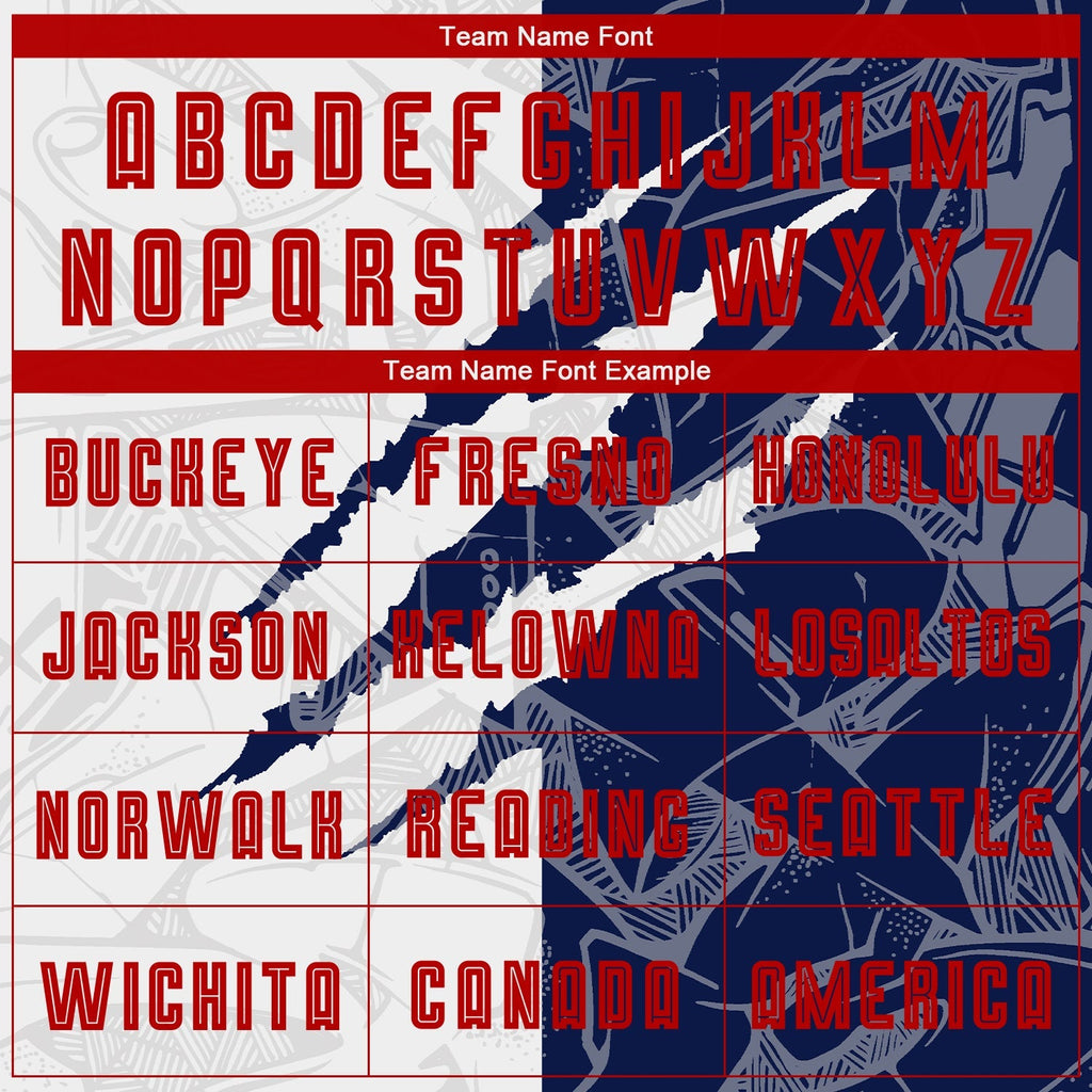 Custom Soccer Jersey - Graffiti Pattern Red-Navy Scratch Sublimation Uniform