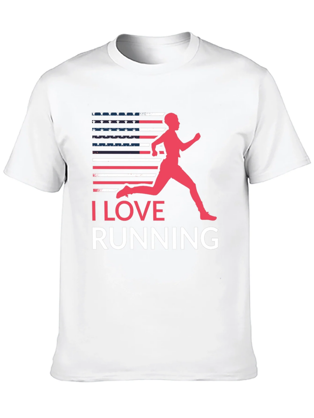 I Love Running USA Flag Graphic Tee