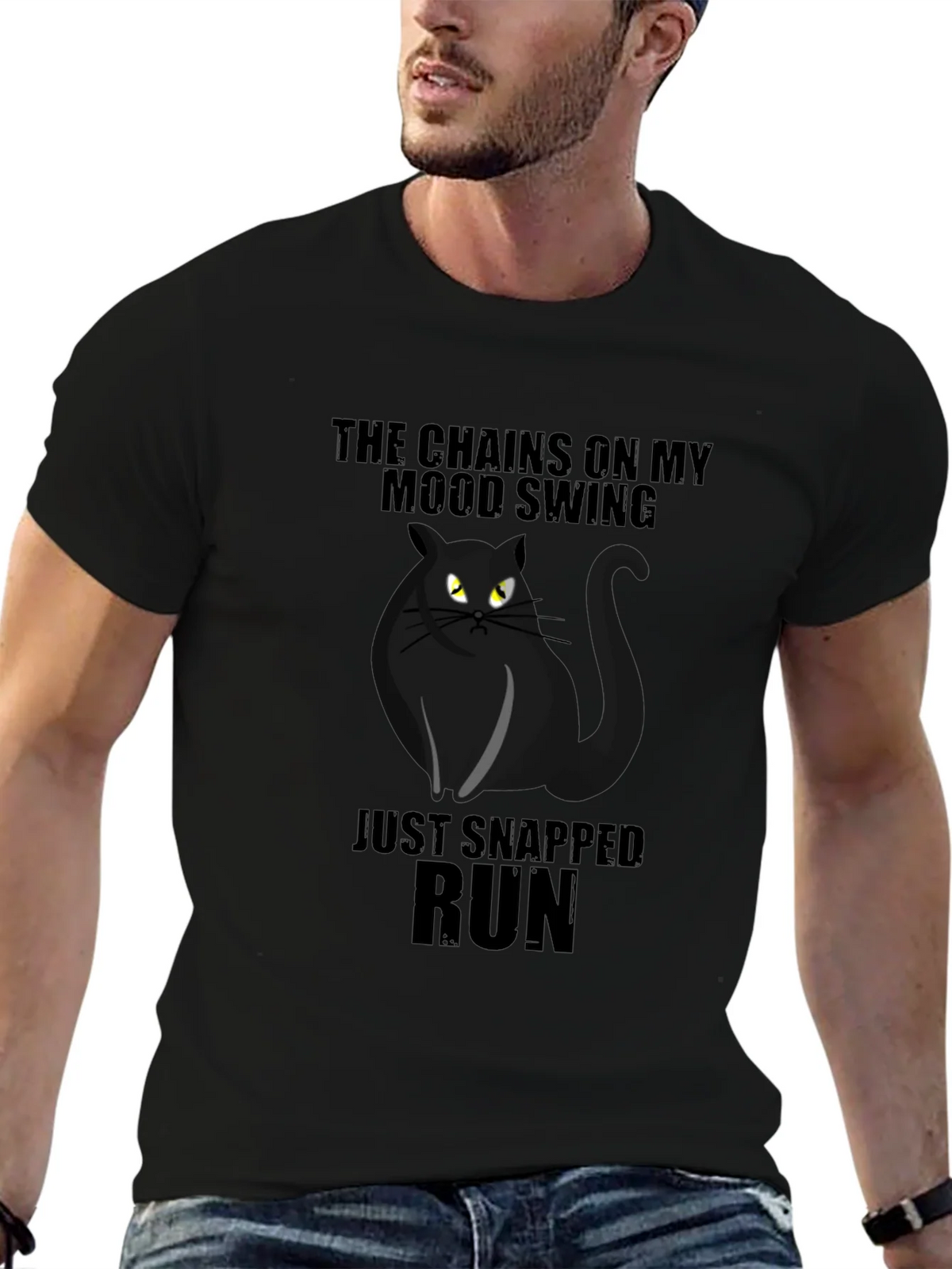 Mood Swing Cat Graphic T-Shirt